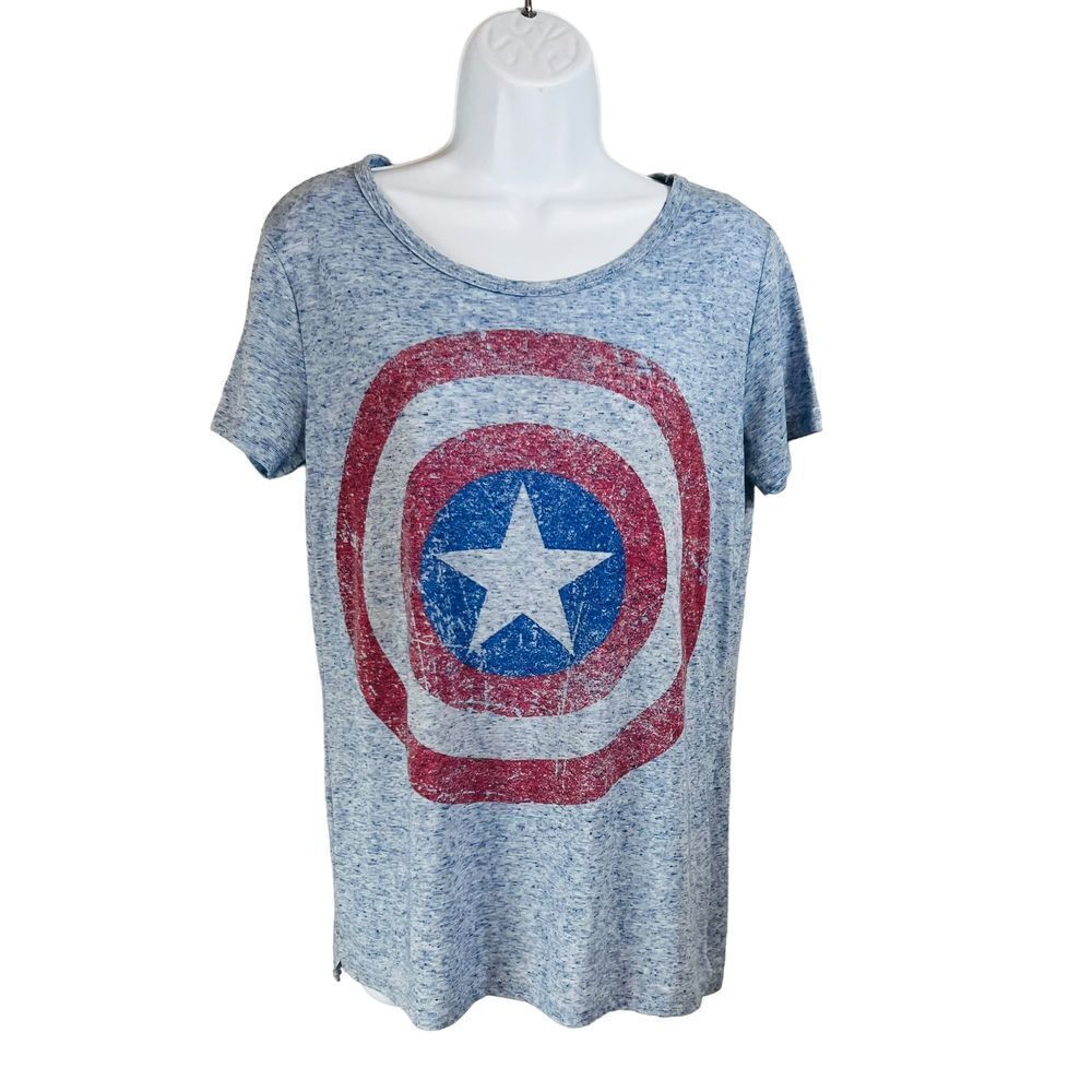 Marvel Captain America Shield T-Shirt Vintage Look XL Lightweight‎ Short Sleeve